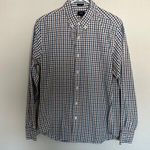 J. Crew Blue and Brown Checkered Button Down Shirt